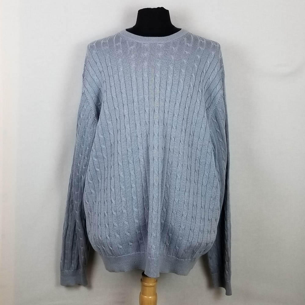 Trump Golf Mens Sweater Size 2XL Blue Cable Knit